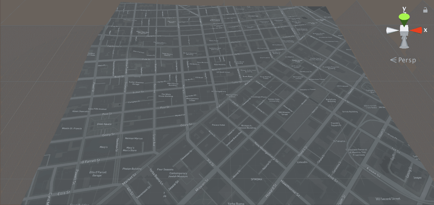 A map of San Francisco using the built in Dark theme